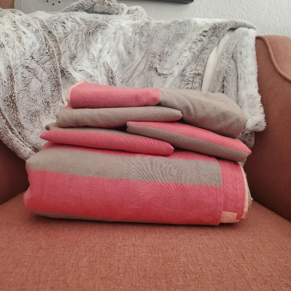West Elm Striped Duvet Set